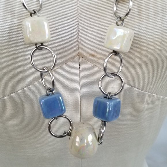 Made in Italy Ceramic Beaded Chain Necklace 34" -Some Slight Chipping - Picture 6 of 12